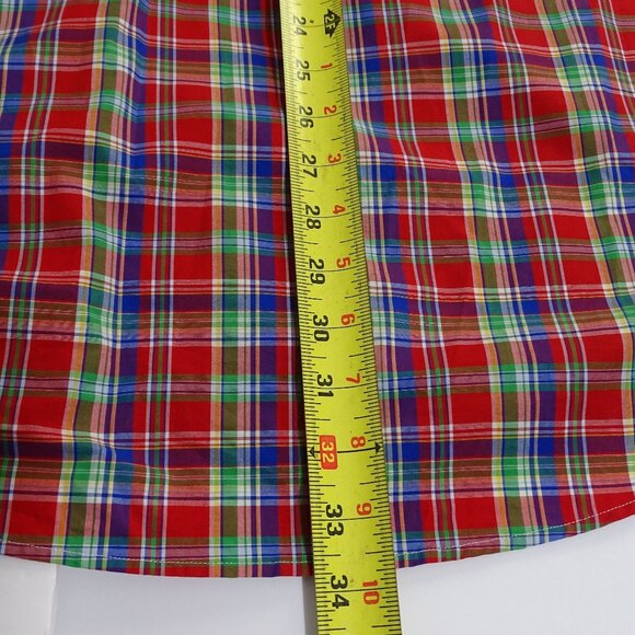 Polo Ralph Lauren Men Classic Fit Red Plaid Button Down Shirt XL 17.5 Christmas - Picture 13 of 13